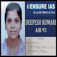 Ensure IAS Academy Delhi Topper Student 3 Photo